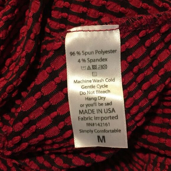 Lularoe Dress Med Red Black Stretchy Comfortable Short Sleeve - Picture 4 of 5